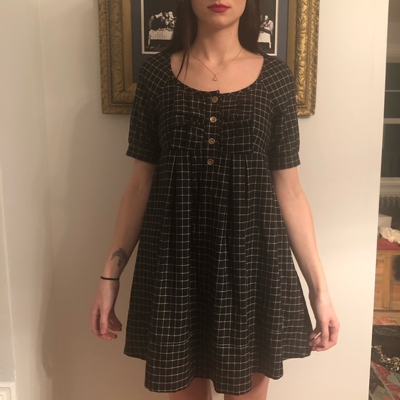 checkered babydoll dress